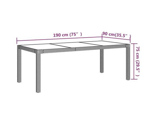 Set mobilier de exterior cu perne, 7 piese, gri, poliratan, 6 image