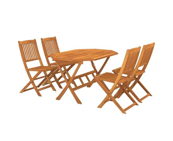 Set mobilier de grădină, 5 piese, lemn masiv de acacia, 2 image