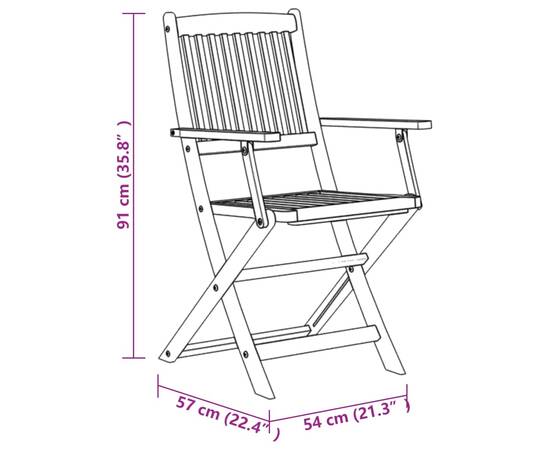 Set mobilier de grădină, 7 piese, lemn masiv de acacia, 8 image