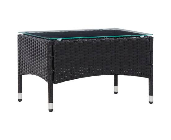 Set mobilier de grădină cu perne, 4 piese, negru, poliratan, 2 image