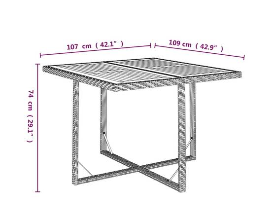 Set mobilier de grădină cu perne, 9 piese, negru, poliratan, 9 image