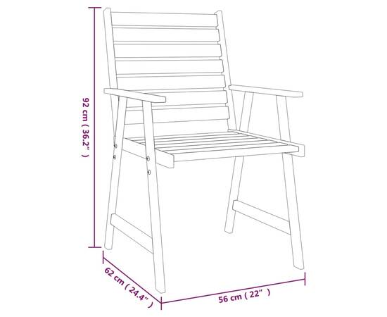 Set mobilier grădină, 3 piese, lemn masiv de acacia, 9 image