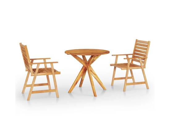 Set mobilier grădină, 3 piese, lemn masiv de acacia, 2 image