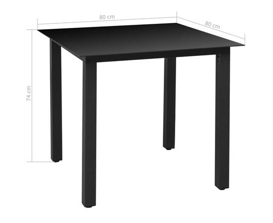 Set mobilier de exterior cu perne, 5 piese, negru, aluminiu, 8 image