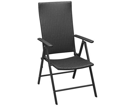Set mobilier de exterior cu perne, 5 piese, negru, aluminiu, 6 image