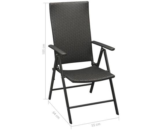 Set mobilier de exterior cu perne, 5 piese, negru, aluminiu, 9 image