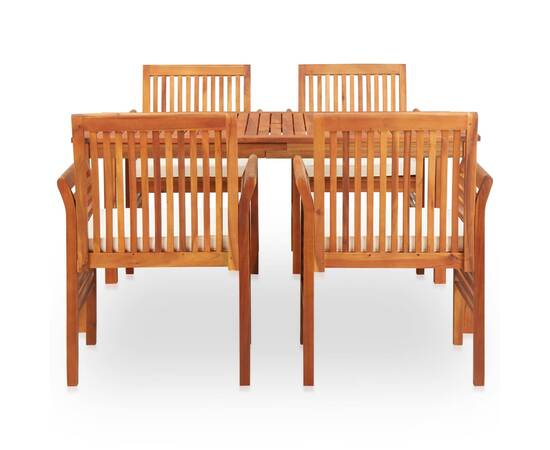 Set mobilier de exterior cu perne 5 piese lemn masiv de acacia, 3 image