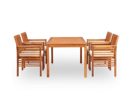 Set mobilier de exterior cu perne 5 piese lemn masiv de acacia, 2 image