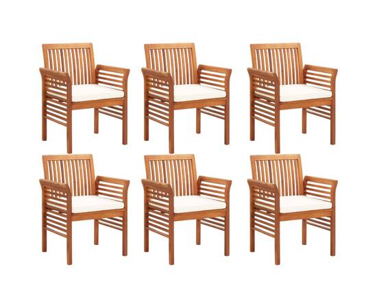 Set mobilier de exterior cu perne 7 piese lemn masiv de acacia, 4 image