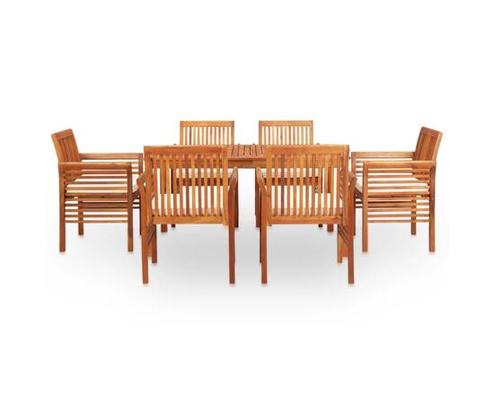 Set mobilier de exterior cu perne 7 piese lemn masiv de acacia, 2 image