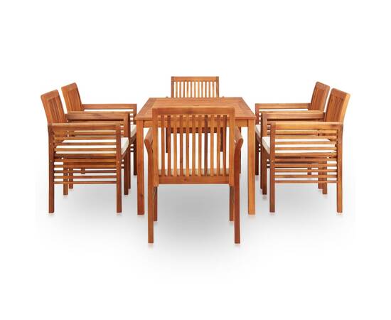 Set mobilier de exterior cu perne 7 piese lemn masiv de acacia, 3 image