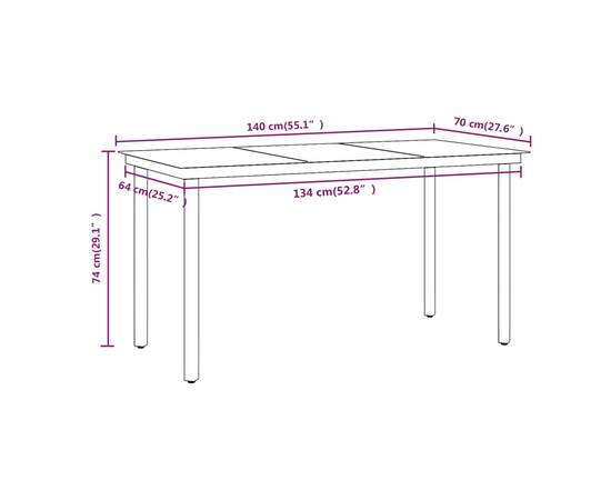 Set mobilier de grădină cu perne, 7 piese, negru, 8 image