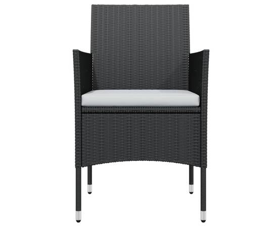 Set mobilier de grădină cu perne, 7 piese, negru, 4 image