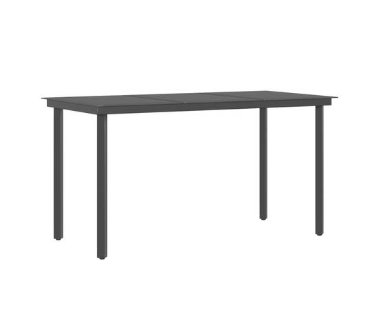 Set mobilier de grădină cu perne, 7 piese, negru, 5 image