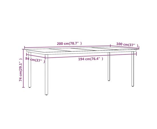 Set mobilier de grădină cu perne, 7 piese, poliratan și sticlă, 8 image