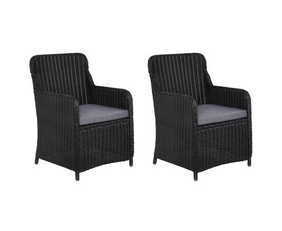 Set mobilier de grădină, 3 piese, negru, 7 image