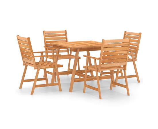 Set mobilier de masă pentru grădină, 5 piese, lemn masiv acacia, 2 image