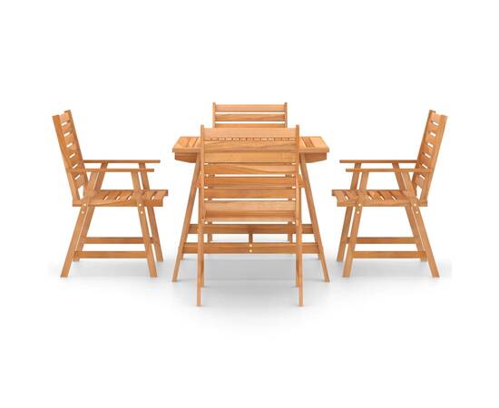 Set mobilier de masă pentru grădină, 5 piese, lemn masiv acacia, 3 image