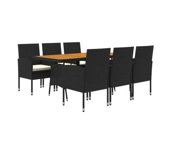 Set mobilier de exterior, 7 piese, negru, poliratan, 3 image