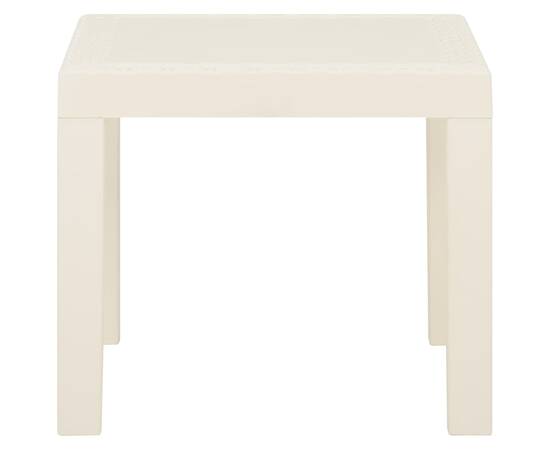 Set mobilier de grădină cu perne, 3 piese, alb, plastic, 9 image