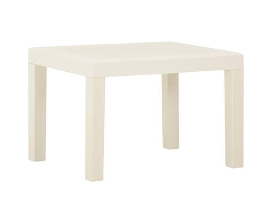 Set mobilier de grădină cu perne, 3 piese, alb, plastic, 7 image