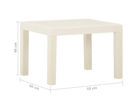 Set mobilier de grădină cu perne, 3 piese, alb, plastic, 11 image