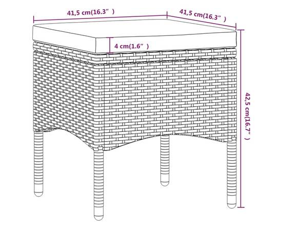 Set mobilier bistro, 5 piese, negru, poliratan și lemn acacia, 10 image