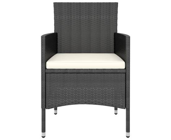 Set mobilier bistro, 5 piese, negru, poliratan și lemn acacia, 4 image