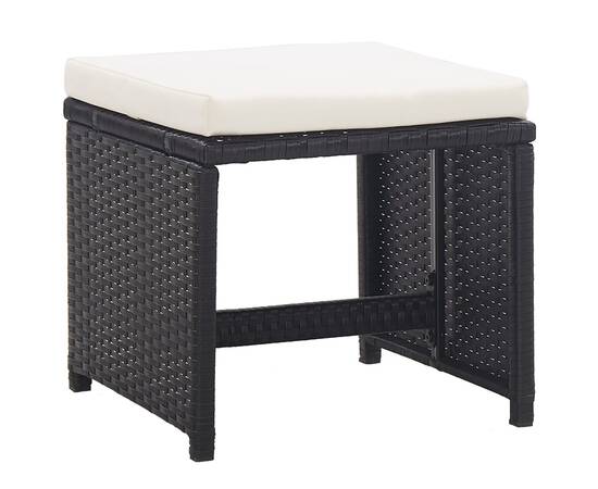 Set mobilier de exterior cu perne, 15 piese, negru, poliratan, 7 image