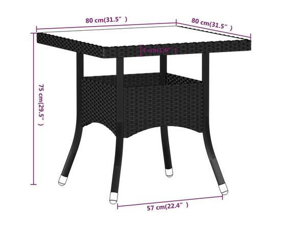 Set mobilier de grădină, 5 piese, gri, poliratan și lemn acacia, 9 image