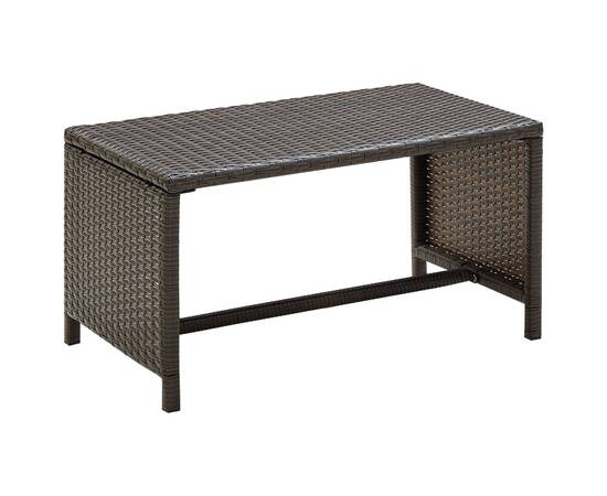 Set mobilier de grădină cu perne, 4 piese, maro, poliratan, 6 image