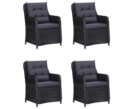 Set de masă pentru grădină, 5 piese, negru, 5 image