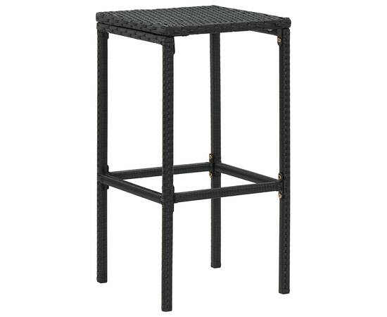 Set mobilier bar de grădină cu perne, 3 piese, negru, poliratan, 9 image