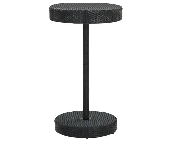 Set mobilier bar de grădină cu perne, 3 piese, negru, poliratan, 3 image