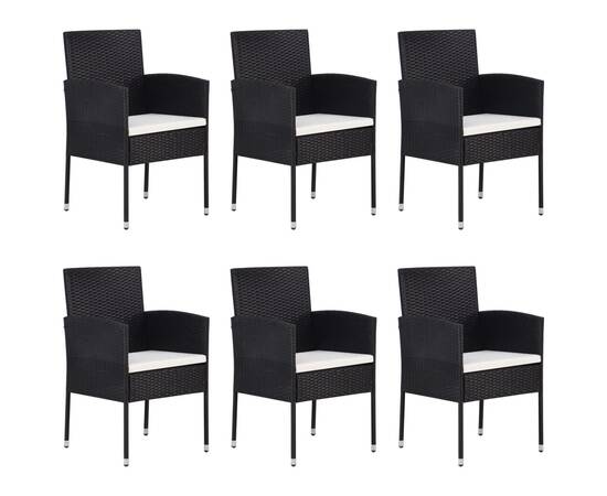 Set mobilier de grădină, 7 piese, negru, 2 image
