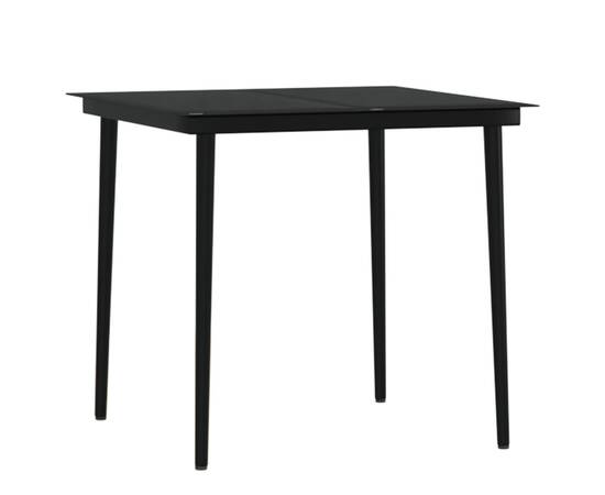 Set mobilier de grădină, cu perne, 3 piese, negru, 5 image