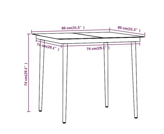 Set mobilier de grădină, cu perne, 3 piese, negru, 8 image