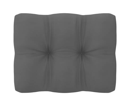 Set mobilier grădină cu perne, 7 piese, negru, lemn masiv pin, 7 image