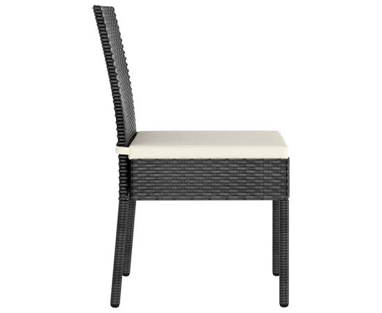 Set de masă și scaune de exterior, 5 piese, negru, poliratan, 9 image