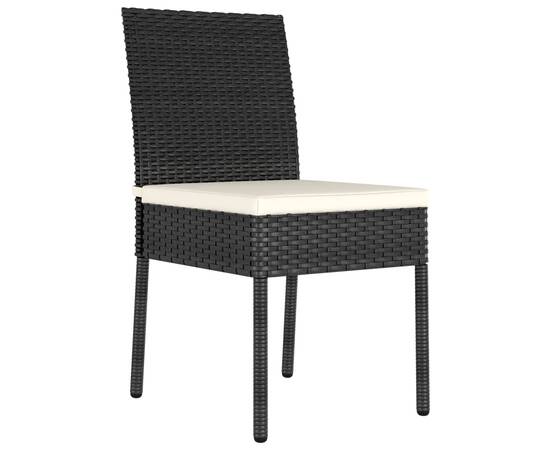 Set de masă și scaune de exterior, 5 piese, negru, poliratan, 8 image