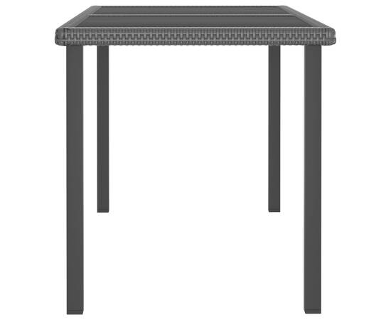 Set de masă și scaune de exterior, 5 piese, negru, poliratan, 5 image
