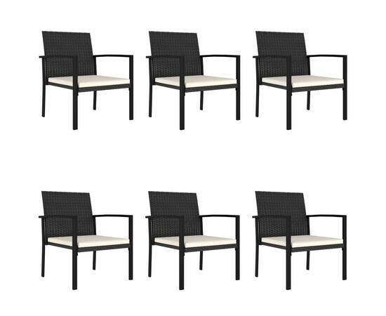 Set de mobilier pentru grădină, 7 piese, negru, poliratan, 7 image