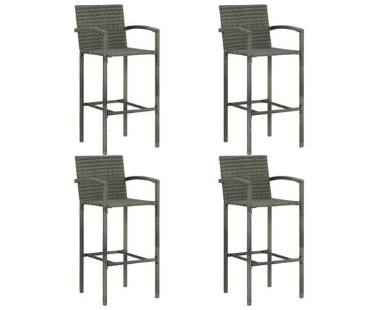 Set mobilier bar de grădină, 5 piese, gri, 5 image