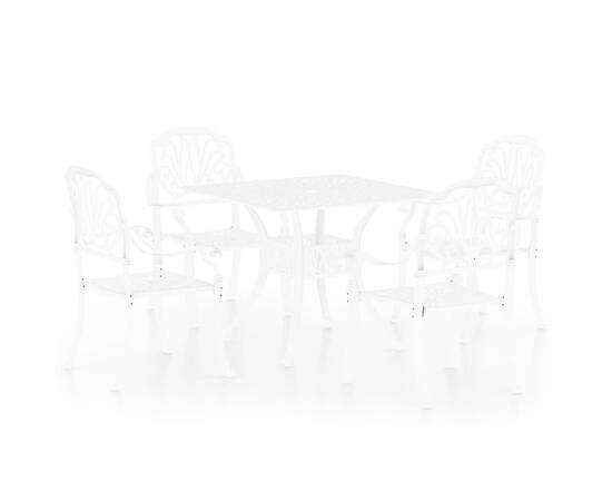 Set mobilier bistro, 5 piese, alb, aluminiu turnat, 2 image