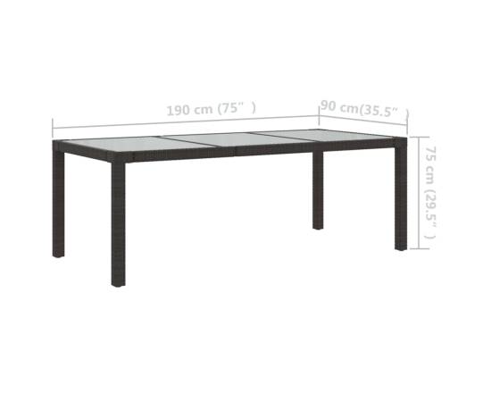 Set mobilier de exterior cu perne, 7 piese, maro, poliratan, 11 image