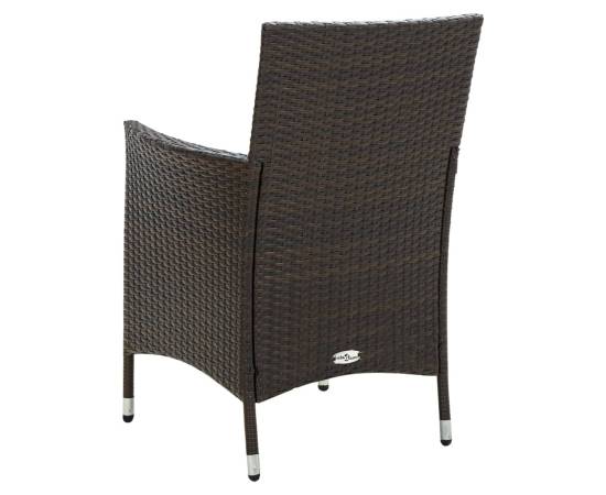 Set mobilier de exterior cu perne, 7 piese, maro, poliratan, 6 image