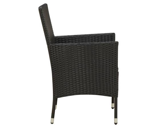 Set mobilier de exterior cu perne, 9 piese, negru, poliratan, 5 image