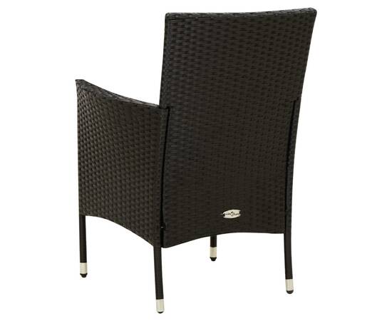 Set mobilier de exterior cu perne, 9 piese, negru, poliratan, 6 image