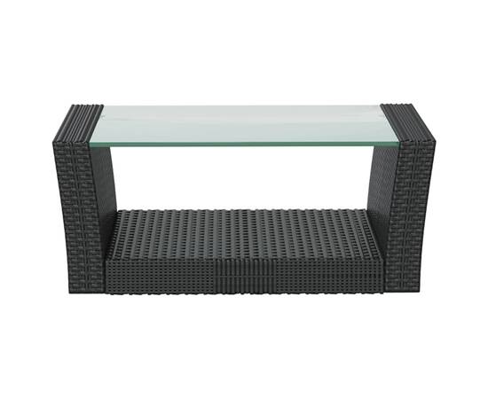 Set mobilier de grădină cu perne, 16 piese, negru, poliratan, 8 image