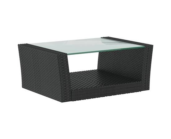 Set mobilier de grădină cu perne, 16 piese, negru, poliratan, 7 image